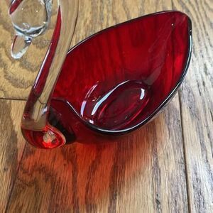 Glass Swan Dish MidCenturyModern